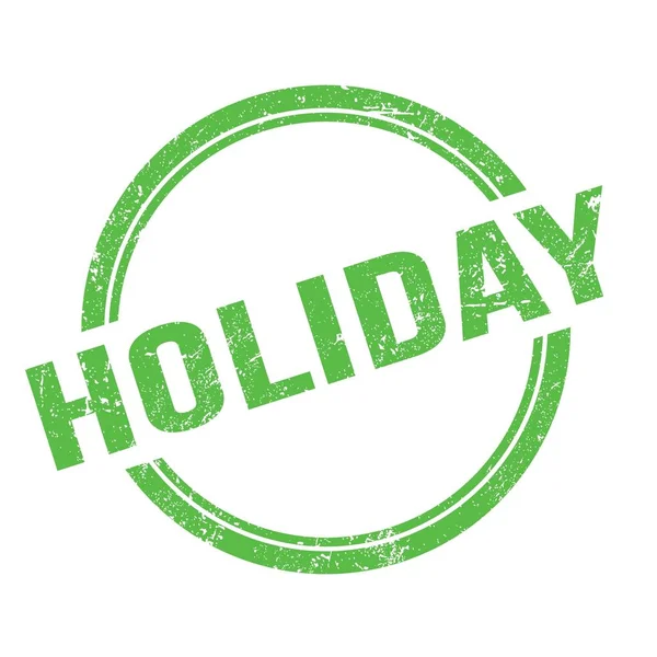 Текст Holiday Написаний Зеленому Гранжевому Вінтажному Круглому Штампі — стокове фото