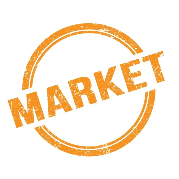 Turuncu grungy vintage yuvarlak damga üzerine yazılmış MARKET metni.