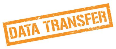 DATA TRANSFER turuncu grungy dikdörtgen mühür işareti.