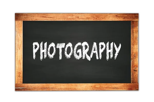 Teks Photography Yang Ditulis Pada Papan Tulis Sekolah Bingkai Kayu — Stok Foto