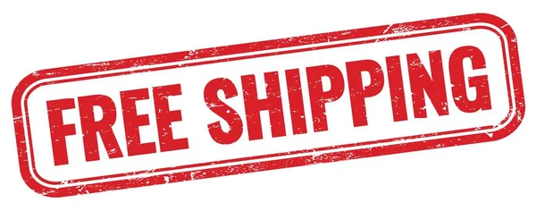 Ingyenes Shipping Szöveg Piros Grungy Téglalap Bélyegző — Stock Fotó