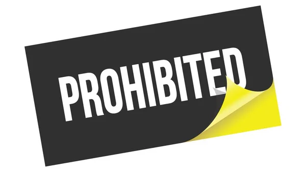 Απαγορευεται Κείμενο Γραμμένο Μαύρο Κίτρινο Αυτοκόλλητο — Φωτογραφία Αρχείου