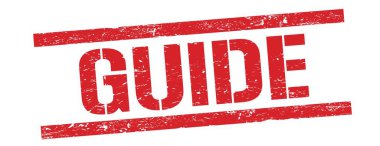 Kırmızı grungy dikdörtgen damga işareti üzerinde kılavuz metin.