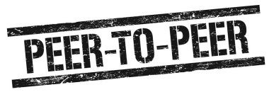 Siyah grungy dikdörtgen damga işareti üzerinde peder- to-peer metni.