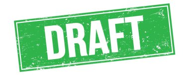 Yeşil grungy dikdörtgen damga işareti üzerindeki DRAFT metni.
