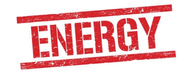 Kırmızı grungy dikdörtgen damga işareti üzerinde ENERGY metin.