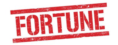 Kırmızı grungy dikdörtgen damga işareti üzerine FortTUNE metni.