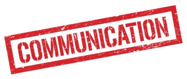 KOMUNİKASYON Kırmızı grungy dikdörtgen mühür işareti.