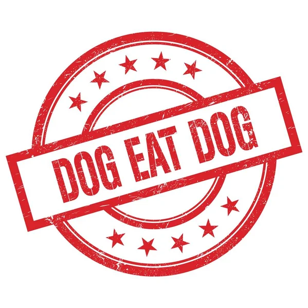 Dog Eat Dog Text Geschrieben Auf Rotem Runden Vintage Gummistempel — Stockfoto