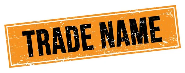 Trade Name Text Black Orange Grungy Rectangle Stamp Sign — Stock Photo, Image