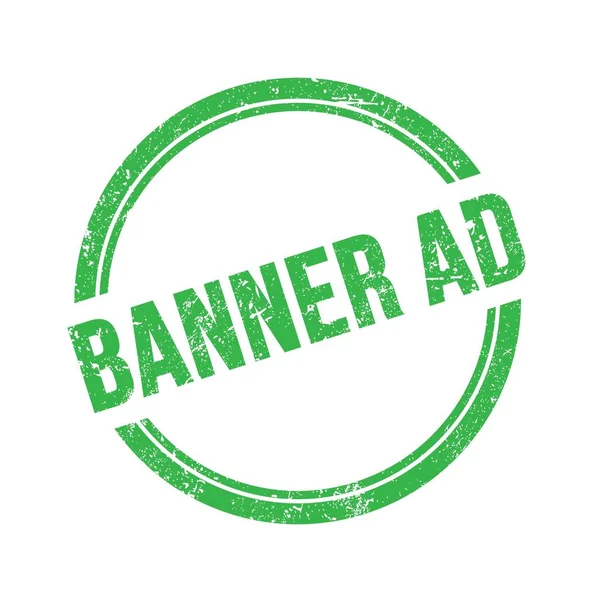 Banner Reklam Metni Yeşil Grungy Vintage Yuvarlak Pul Üzerine Yazılmış — Stok fotoğraf