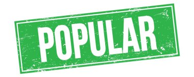 Yeşil grungy dikdörtgen damga işareti üzerine POPULAR metni.