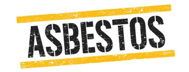 ASBESTOS metin üzerinde siyah sarı grungy satır işareti.