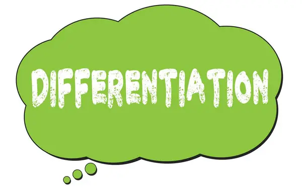 Differentiation Text Skriven Grön Tanke Moln Bubbla — Stockfoto