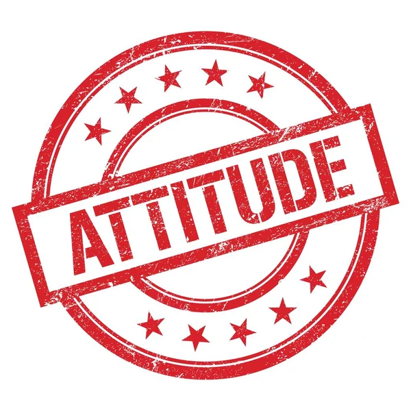 Attitude Szöveg Írt Piros Kerek Évjárat Gumibélyegző — Stock Fotó