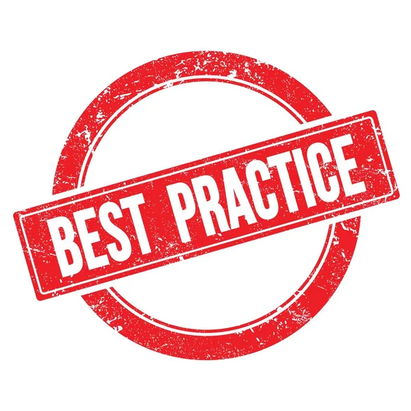 Best Practice Text Röd Grungy Runda Vintage Stämpel — Stockfoto