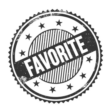 Siyah grungy zig zag kenarları üzerine yazılmış FAVORITE metin yuvarlak pul.