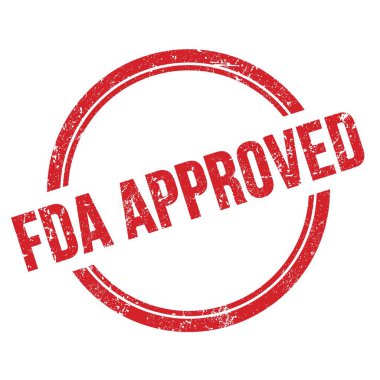 FDA kırmızı grungy vintage yuvarlak damgalı onaylı metin.