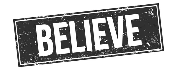 Believe Text Black Grungy Rectangle Stamp Sign — Stock Photo, Image