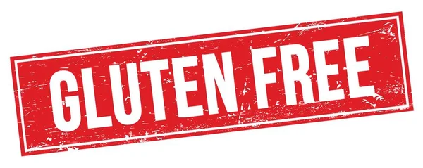 Gluten Free Text Red Grungy Rectangle Stamp Sign — Stock Photo, Image