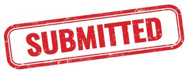 Kırmızı grungy dikdörtgen damgalı SUBMITTED metni.