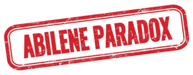 ABILENE PARADOX 'un kırmızı grungy vintage dikdörtgen damgalı metni.