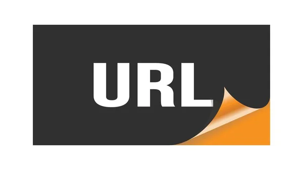 Url Text Skriven Svart Orange Klistermärke — Stockfoto