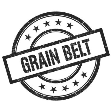 GRAIN BELT metin siyah yuvarlak vintage kauçuk damga üzerine yazılmış.