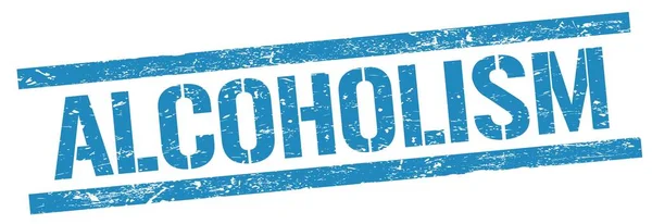 Alcoholisme Tekst Blauwe Grungy Rechthoek Stempel Teken — Stockfoto