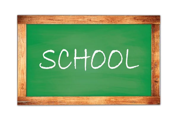 Σχολικό Κείμενο Γραμμένο Πράσινο Ξύλινο Πλαίσιο Σχολείο Μαυροπίνακα — Φωτογραφία Αρχείου