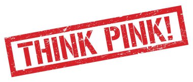 Pembeyi düşün! kırmızı grungy dikdörtgen pul işareti.