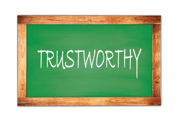 Trustworthy Text Written Green Wooden Frame School Blackboard — Stock Photo, Image