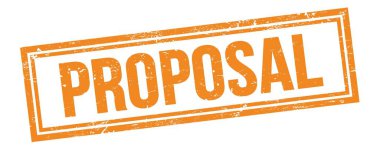 Turuncu grungy vintage dikdörtgen damgalı proPOSAL metin.