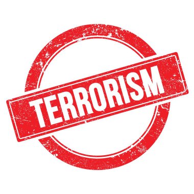 Kırmızı grungy yuvarlak vintage damga üzerinde TERRORISM metin.