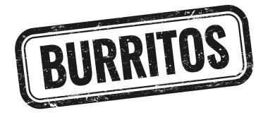 Siyah grungy vintage dikdörtgen damgalı BURRITOS metin.