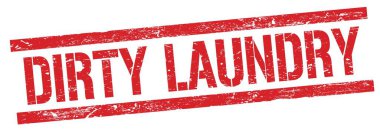 Kirli çamaşırlı yazı kırmızı çirkin dikdörtgen mühür işareti üzerinde.