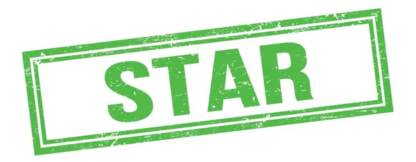 Star Text Grön Grungy Vintage Rektangel Stämpel — Stockfoto