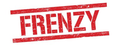 Kırmızı grungy dikdörtgen damga işareti üzerinde FRENZY metin.