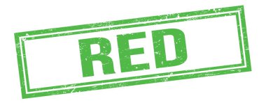 Yeşil grungy vintage dikdörtgen damgalı kırmızı metin.