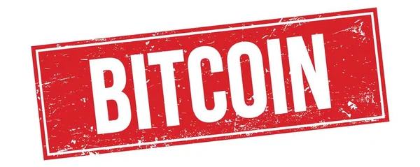 Bitcoin Texto Sinal Carimbo Retângulo Grungy Vermelho — Fotografia de Stock