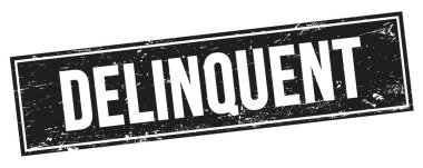 Siyah grungy dikdörtgen damga işareti üzerinde DELQUENT metin.