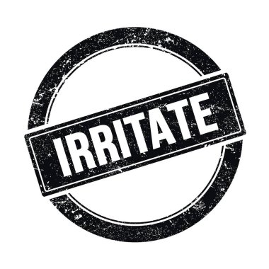Siyah grungy yuvarlak vintage damga üzerinde IRRITATE metin.