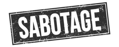 Siyah grungy dikdörtgen damga işareti üzerine SABOTAGE metin.