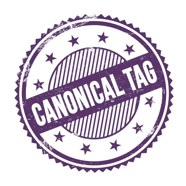 Текст Canonical Tag Написаний Фіолетовому Індиго Гранжеві Зигзагоподібні Межі Круглої — стокове фото