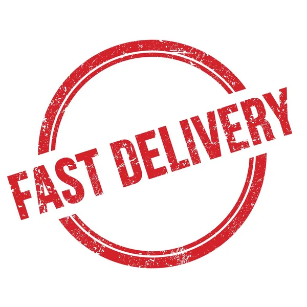 Fast Delivery Текст Написанный Красной Граненой Винтажной Круглой Марке — стоковое фото