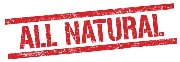 All Natural Text Auf Rotem Grungy Rechteck Stempelschild — Stockfoto