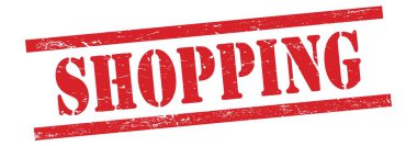 Kırmızı, kirli, eski, lastik damgalı alışveriş metni..