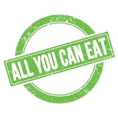 Tek yiyebildiğin yeşil grungy yuvarlak vintage damga üzerinde metin.