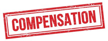 Kırmızı grungy vintage dikdörtgen damgalı COMPENSATION metin.