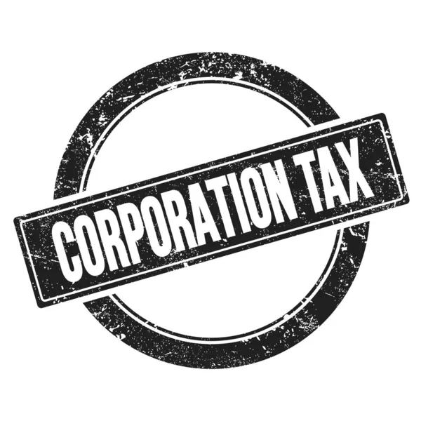 Corporation Tax Tekst Zwarte Grungy Ronde Vintage Stempel — Stockfoto